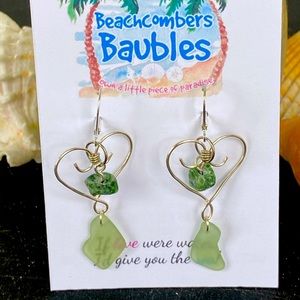 Surf-Tumbled Sea Glass/Sterling Silver Earrings